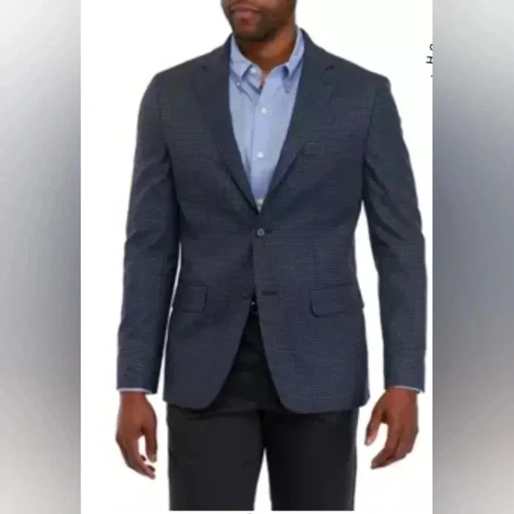 Men's‎ Chaps SportsCoat, Tweed, Blue, Size 42R, Pre-Owned